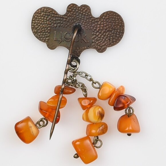 Genuine  Baltic Amber 'Lietuva' stick pin - Picture 2 of 4